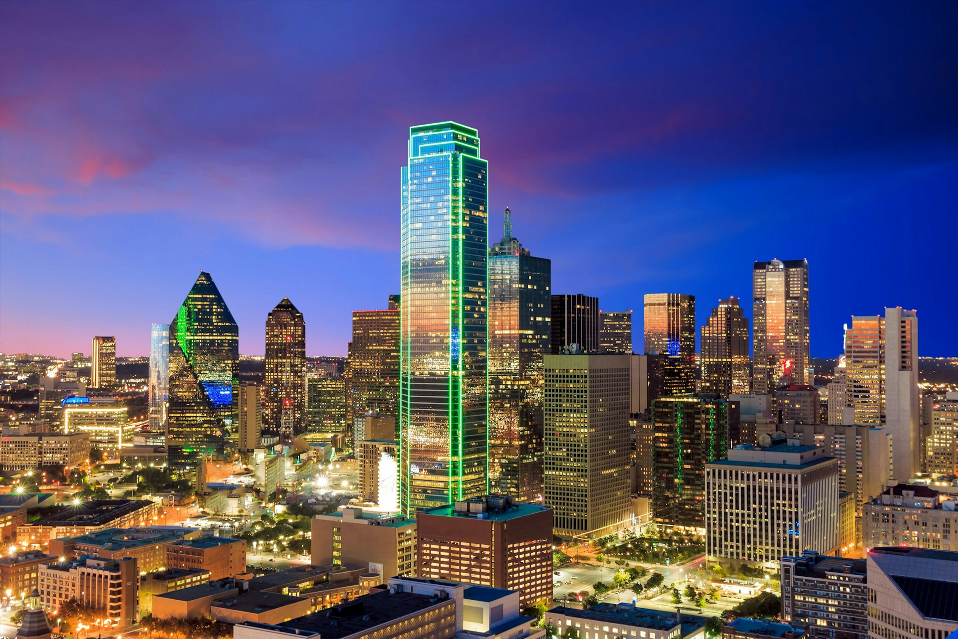 Dallas skyline at dusk